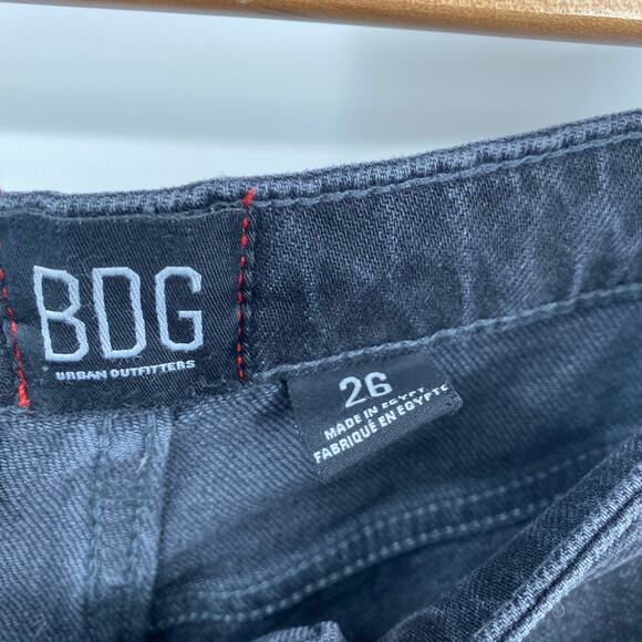 Urban Outfitters BDG Jeans Stretch High Rise Flare Leg Distressed Denim Black 26 - Picture 9 of 9